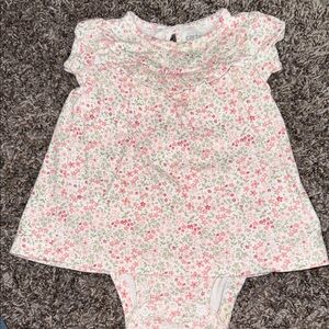 Carter's Pink and White Floral Baby Dress Onesie